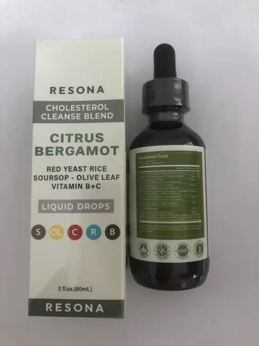 Vista 8 de RESONA Gotas de arroz de levadura roja, mezcla de apoyo de colesterol de alta absorción con bergamota cítrica, hoja de olivo y guanábana - Natural