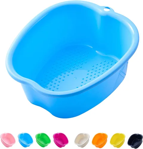 Vista 8 de AXLOFO® Cuenca de baño para remojar pies, bañera grande de plástico para remojar pies, cubo de baño para masajes de pies, ideal para quitar la piel