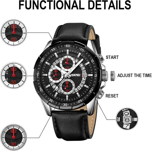 Vista 5 de Watch for Men- Classic Stylish Sports Fashion Casual Wrist Watch, Men Dress Watch Elegant Gift, 30M Waterproof, Auto Date Luminous Watch