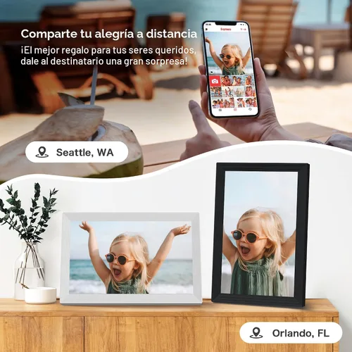 Vista 5 de Frameo Digital Frame WiFi, 15.6 inch Digital Picture Frame Large Display