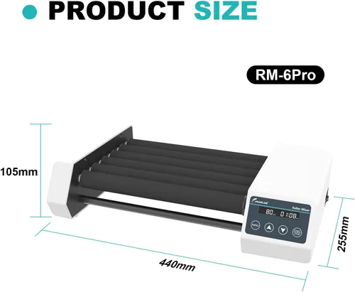 Vista 7 de Mezclador de Rodillos de Tubos Analógico Digital, Mezclador de Tubos con Velocidad Ajustable 20-80RPM, 6 Rodillos con Temporizador (1min-23h59min)