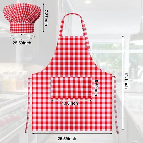 Vista 3 de Toulite 4 piezas de decoración de fiesta temática italiana, juego de disfraz de chef de estilo italiano, sombrero de chef y delantal para mujeres