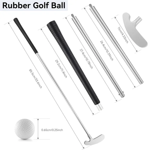 Vista 2 de Putters de golf, putters bidireccionales para hombres, mujeres, adultos, diestro/zurdo, juego de miniclub de golf para niños, adolescentes con 2