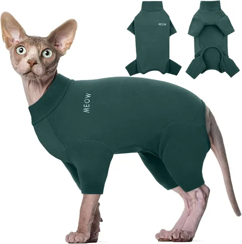 Vista 14 de ROZKITCH Suéter XS para Gato, Suéteres Suaves y Transpirables Solo para Sphynx, Abrigo con Cuatro Patas, Suéter Cálido Camiseta Pijama Mono Chaleco