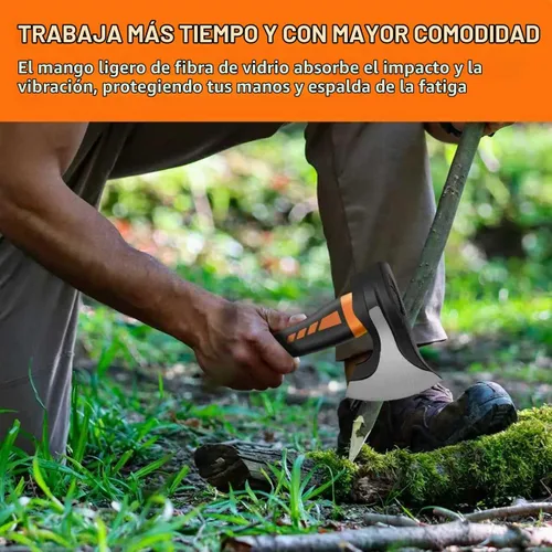 Vista 5 de Mazo Divisor de Madera de 15" - 2.5 lb. Mazo Divisor, Hacha de Campamento para Leña, Mango Antideslizante que Absorbe Impactos - Hacha Divisora