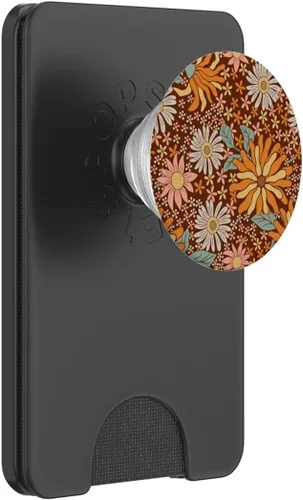 Vista 8 de Retro Flowers Meadow Floral Groovy 70s 1970 PopSockets intercambiables PopGrip