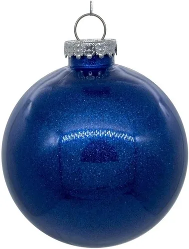 Vista 24 de Vickerman Adorno navideño de bola transparente de 3 pulgadas con interior de purpurina dorada antigua. Oro envejecido