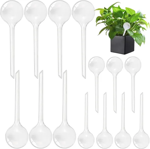 Vista 10 de 10 globos transparentes de riego de plantas, bombillas de plástico de riego automático, dispositivo de riego automático de flores, bebedero