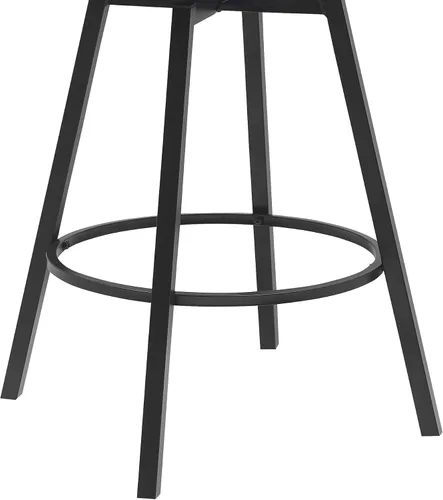 Vista 9 de Armen Living Athena - Taburete giratorio de madera de nogal de 27 pulgadas de altura de mediados de siglo, para encimera de isla de cocina en piel