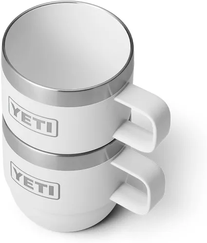 Vista 7 de YETI Rambler - Taza apilable de 6 oz, de acero inoxidable, aislada al vacío para espresso/café, paquete de 2 Blanco