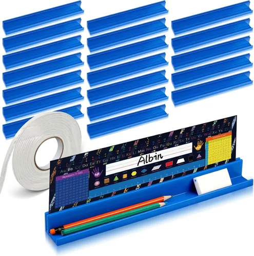 Vista 8 de PerKoop Soporte para placa de nombre, 5 unidades, para escritorio, para estudiantes, almacenamiento de tarjetas de índice Kids Desk Accessories