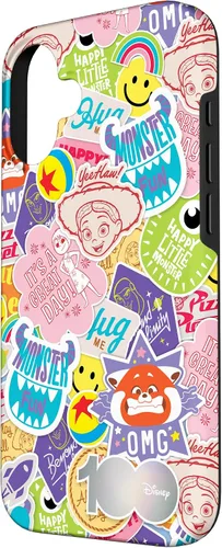 Vista 2 de Funda para iPhone 16 Disney 100 Pixar Happy Faces and Happy Stickers D100