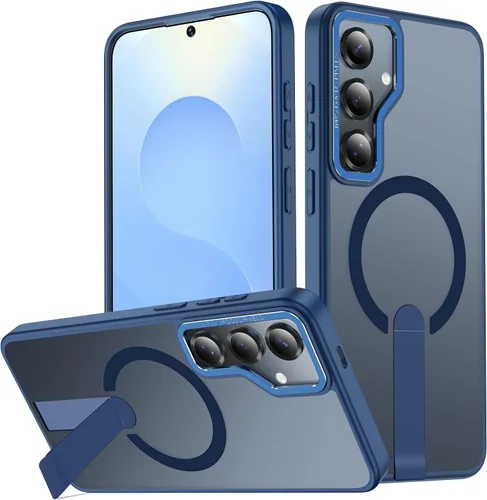 Vista 39 de Funda para Samsung Galaxy S24+ Plus [soporte integrado], compatible con carga inalámbrica MagSafe, [prueba de caídas de grado militar] Funda Azul