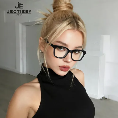 Vista 4 de Lentes con bloqueo de luz azul para hombres y mujeres, anteojos de moda de gran tamaño cuadrados anti fatiga ocular para juegos/lectura/televisión