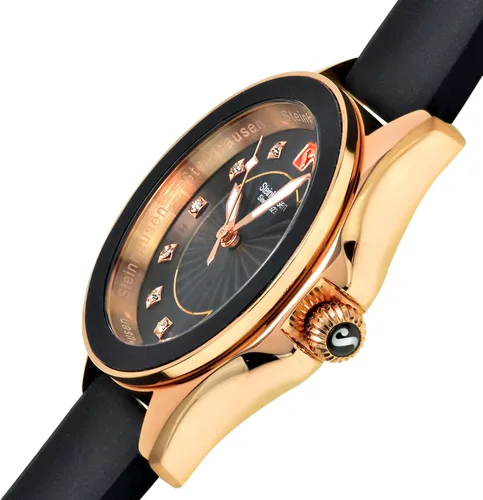 Vista 2 de Steinhausen Arbon Collection - Reloj para mujer con banda intercambiable de silicona de acero inoxidable