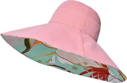 Vista 4 de Women's Double Visor Sun Hat with Extra Brim, UPF 50+ Fisherman,Double Beige