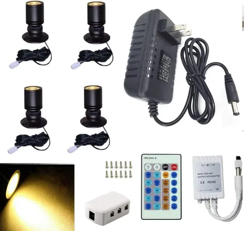 Vista 7 de Jorunhe 1.5w blanco LED mini superficie montada luz gabinete de joyería