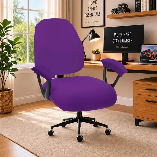 Vista 128 de Fundas elásticas resistentes al agua para sillas de computadora - Protectores lavables para respaldo giratorio y asiento para mascotas - Negro