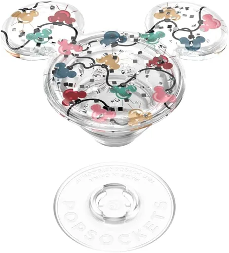 Vista 4 de PopSockets Agarre adhesivo para teléfono, soporte, soporte para teléfono, Disney - Luces navideñas Mickey