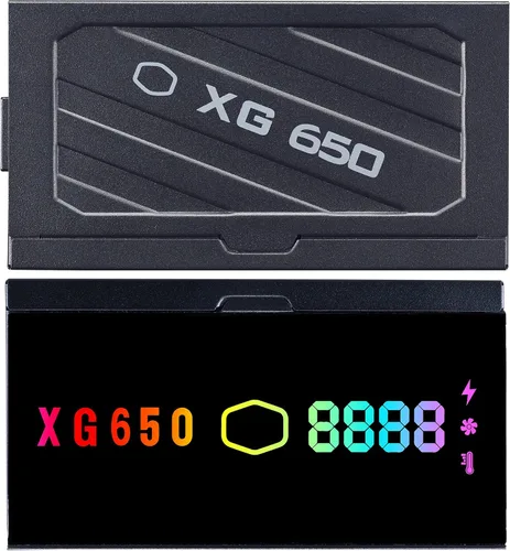 Vista 10 de Cooler Master XG650 Plus Platinum ARGB totalmente modular, 650W, panel de visualización de información incorporado, ventilador silencioso ARGB 5.315