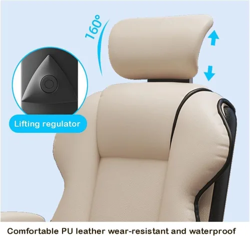 Vista 3 de Silla ergonómica de oficina cómoda silla reclinable con respaldo alto para computadora con reposacabezas y almohada lumbar 40.2-43.3 in ajustable