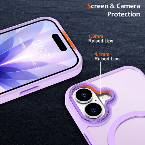 Vista 1234 de Anuck - Funda magnética para iPhone 11 compatible con MagSafe, carcasa trasera mate translúcida dura, borde de TPU, delgada, resistente a impactos