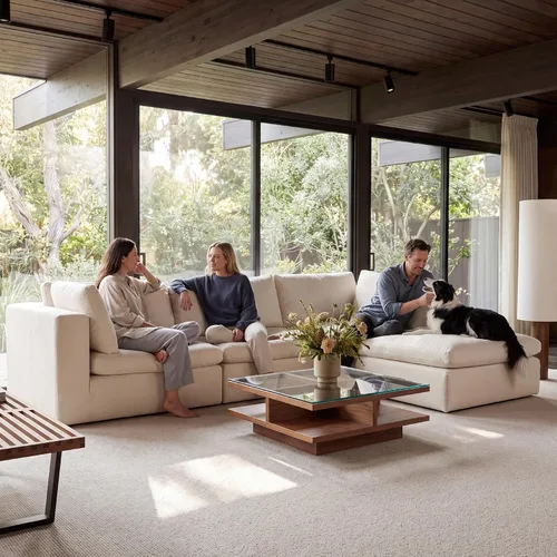 Vista 4 de COLAMY Cloud Couch Sectional Couches for Living Room, 4-Piece Modular U-Shaped Sectional Sofa with Movable Ottoman, Deep Seat Water & Stain