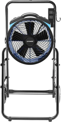 Vista 2 de XPOWER Ventilador de muelle FA-300K6 con carro y luz (azul)