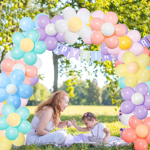 Vista 5 de CHENGU Juego de 27 globos de margaritas con diseño de margaritas, globos de látex de 10 pulgadas para decoración de bodas, cumpleaños, baby shower