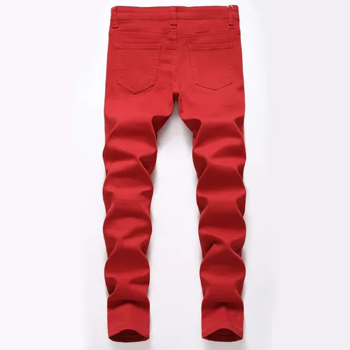 Vista 2 de Jeans de mezclilla ajustados y rasgados para niño