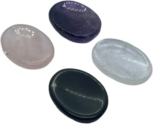 Vista 69 de GEMSCITE Piedras antiestrés del pulgar metafísicas con gemas preciosas para sanación con cristales Reiki, para hombres y mujeres, regalo Feng Shui