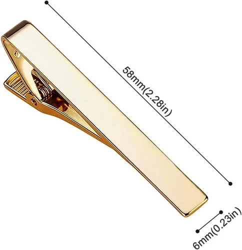 Vista 2 de Roctee Pinzas de corbata para hombres, paquete de 3 clips de corbata clásicos plateados, dorados, negros, para boda, aniversario, negocios, Cobre