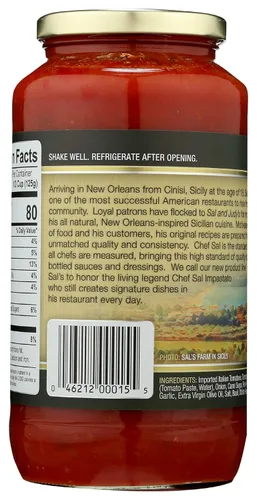 Vista 2 de Sal & Judy's Salsa de pasta siciliana en salsa roja de Nueva Orleans, 34 onzas