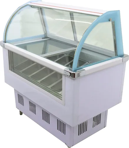 Vista 8 de INTSUPERMAI Vitrina de exhibición de helado duro comercial 12 Pan Helado Refrigerador Gelato Inmersión Gabinete Congelador Vitrina 220V