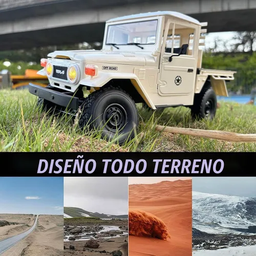 Vista 4 de HLSFWDRIVE WPL C44 RC Rock Crawler RC Camión 4x4 Off Road RTR Escala 1/16 Pastilla de orugas con control remoto todo terreno Full proporcional 370