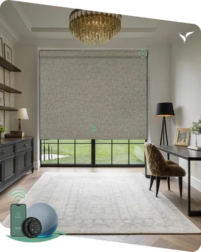Vista 15 de Yoolax Persianas motorizadas con control remoto, persianas inteligentes opacas con control remoto, cortinas eléctricas compatibles con Alexa