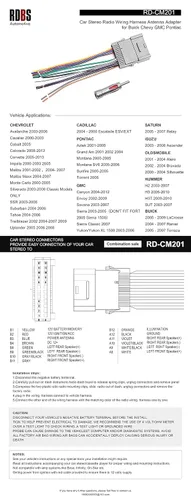 Vista 4 de RDBS Kit de Arnés de Cableado de Radio de Repuesto Automotriz Adaptador de Antena de Cable Estéreo Receptor Apto para Algunos Vehículos Chevy GMC