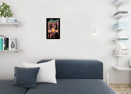 Vista 4 de Poison Talk Dirty To Me Single Shots Heavy Metal Music Merchandising Retro Vintage 80s 90s Banda Estética Cool Wall Art Poster 12x18