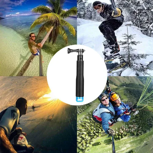 Vista 4 de Palo selfie extensible para cámara de acción, palo selfie para cámaras deportivas de 48 cm, palo telescópico impermeable, monopié para DJI OSMO