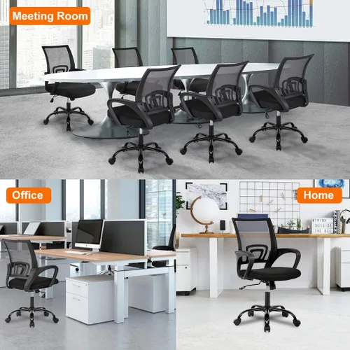 Vista 7 de FDW Silla ergonómica de oficina, silla de escritorio para el hogar, silla de computadora de malla para juegos, con respaldo lumbar, apoyabrazos