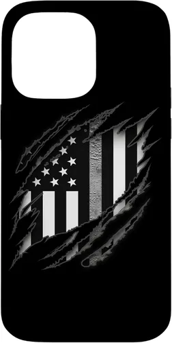 Vista 21 de Correctional Correctional Officers Silver Line - Carcasa para iPhone 16 con la bandera estadounidense