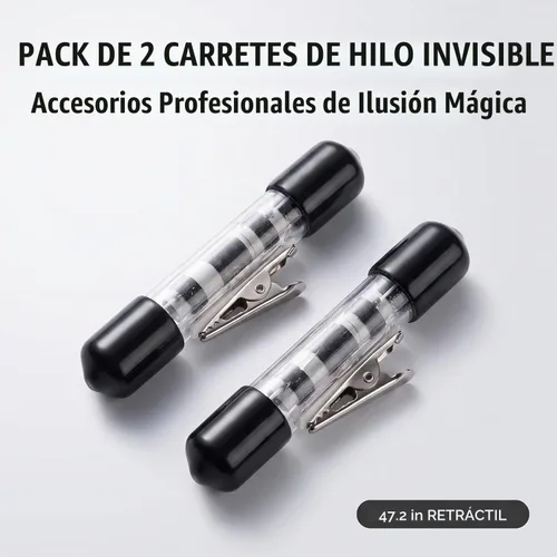Vista 2 de Kit de accesorios mágicos de levitación flotante y callejera de 47.2 in con carrete retractor, 2 trucos de hilo invisible para magos