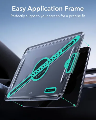 Vista 3 de ESR Protector de pantalla de vidrio templado para Tesla Model Y (2025-2020), Tesla Model 3 (2023-2017), protector de pantalla táctil de 15 pulgadas