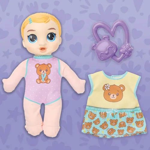 Vista 3 de Baby Alive Beary Soft Snuggles Baby Doll, pelo rubio (exclusivo de Amazon)