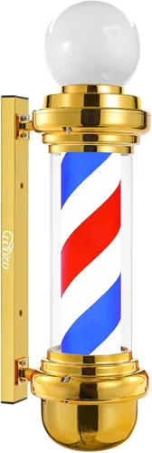 Vista 9 de Luz de poste de barbero de plata de 27