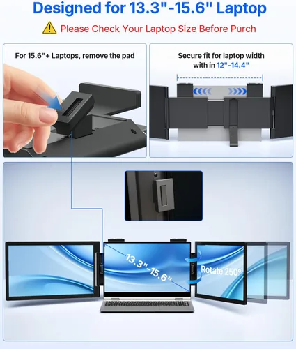Vista 4 de Extensor de pantalla para portátil de 14 pulgadas, extensor de monitor