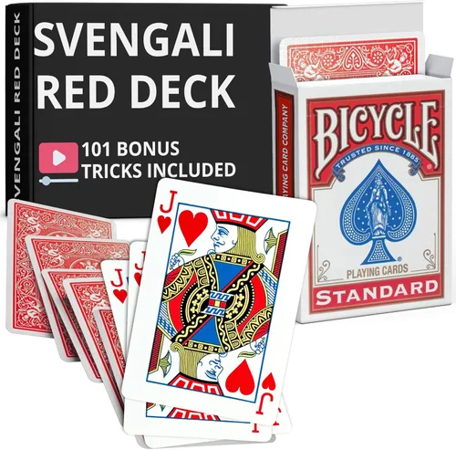 Vista 16 de Ted's Sterling Magic Precision Red Rider Back Bicycle Mazo Svengali con Instrucciones para 100+ Trucos (2 de Tréboles)