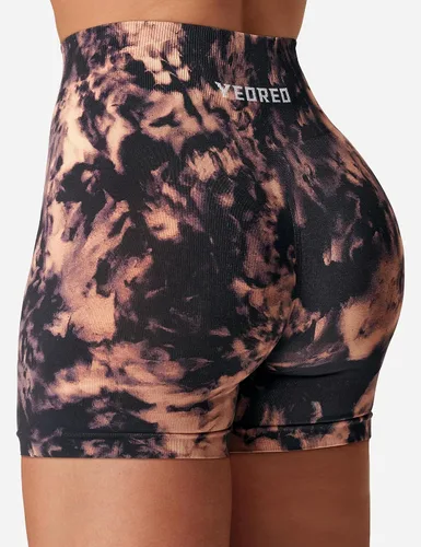 Vista 5 de YEOREO Pantalones cortos de entrenamiento Scrunch con levantamiento de glúteos, pantalones cortos de Jada con teñido anudado, sin costuras