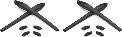 Vista 6 de Eye Opening Stuff Kits de goma de repuesto para auriculares y nariz compatibles con gafas de sol Oakley Flak 2.0/Flak 2.0 XL OO9188 Negro