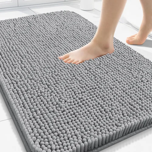 Vista 39 de Arotive Alfombras de baño de felpilla extrasuaves y absorbentes, de 24 x 16 pulgadas, lavables a máquina, parte trasera de goma antideslizante